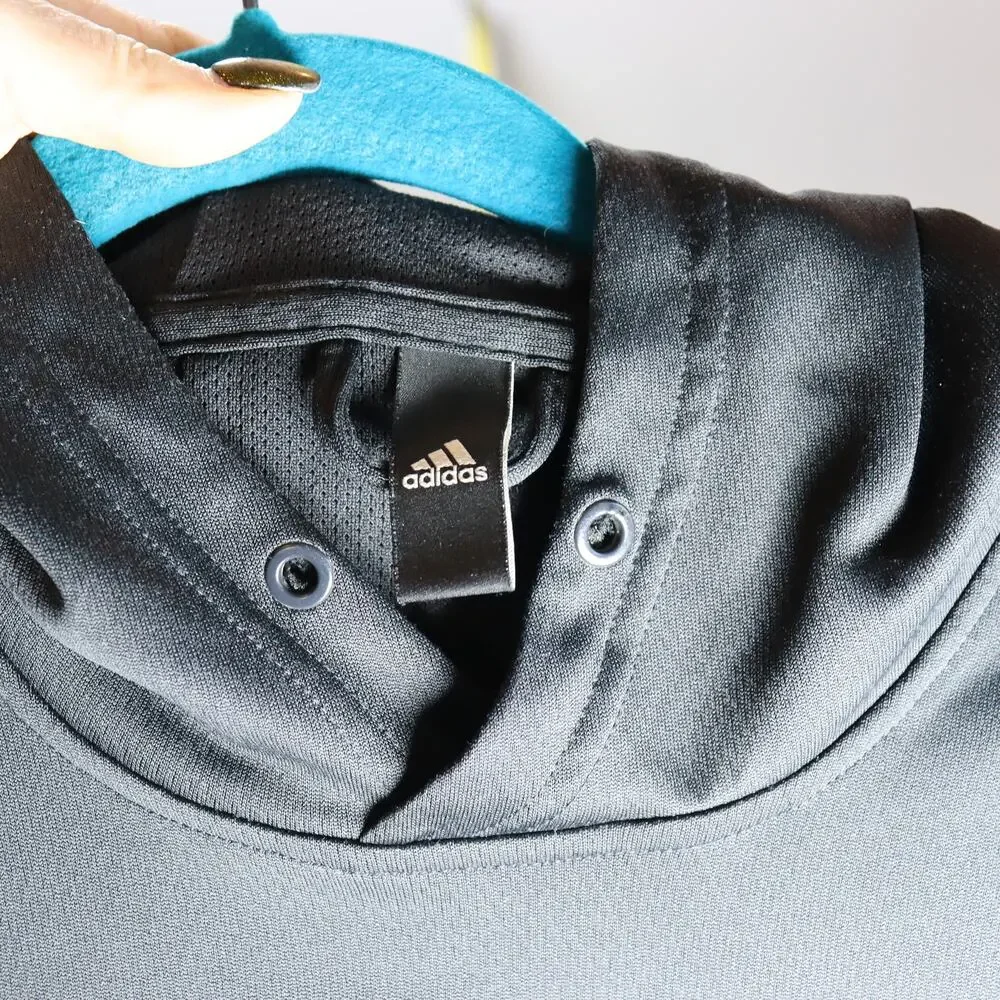 Adidas ClimaWarm Black Hoodie Graphic Logo‎ Pullover Men’s Large